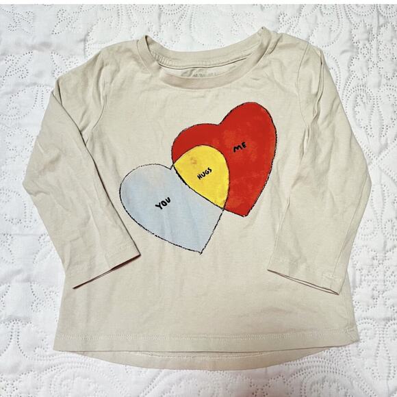 Gymboree Heart Graphic Long Sleeve Tee Size 2T - Picture 2 of 6